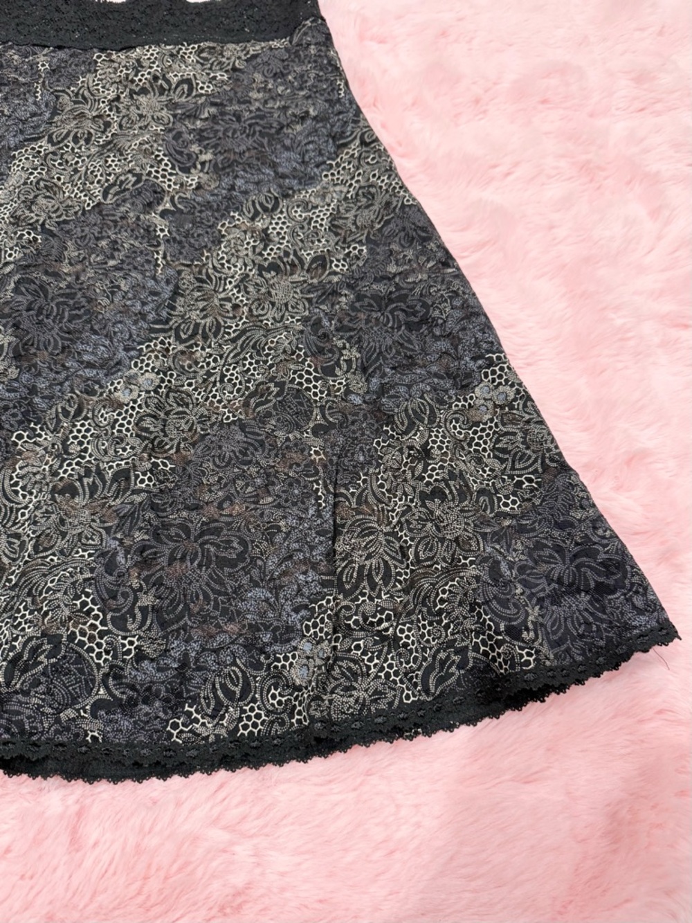 Vintage Whimsigoth Cabi Floral Lace Overlay A-Line Skater Skirt - Picture 3 of 4